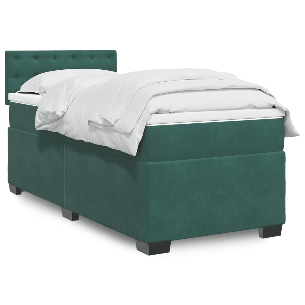Boxspringbett Mit Matratze Samt Dunkelgrün