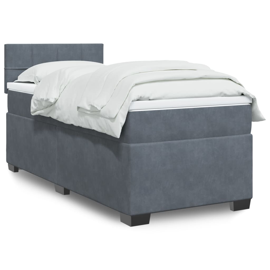 Boxspringbett Mit Matratze Samt Dunkelgrau