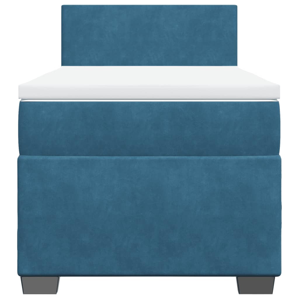 Boxspringbett Mit Matratze Dunkel Samt Blau