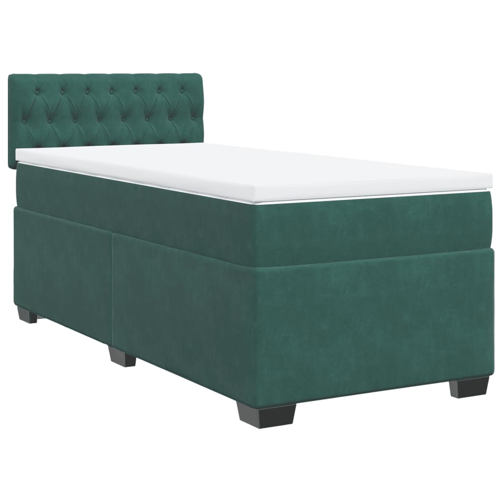 Boxspringbett Mit Matratze Samt Dunkelgrün