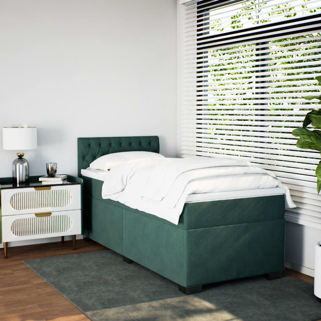 Boxspringbett Mit Matratze Samt Dunkelgrün