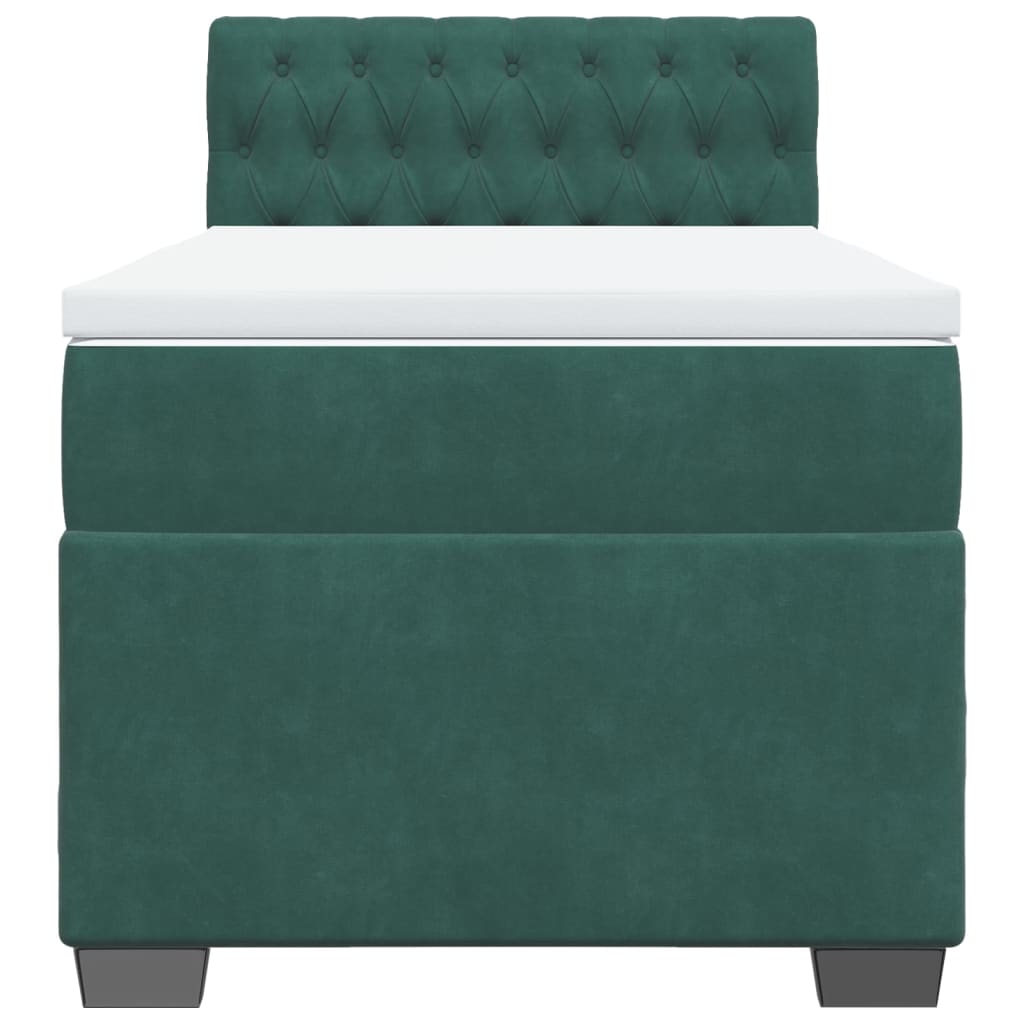Boxspringbett Mit Matratze Samt Dunkelgrün