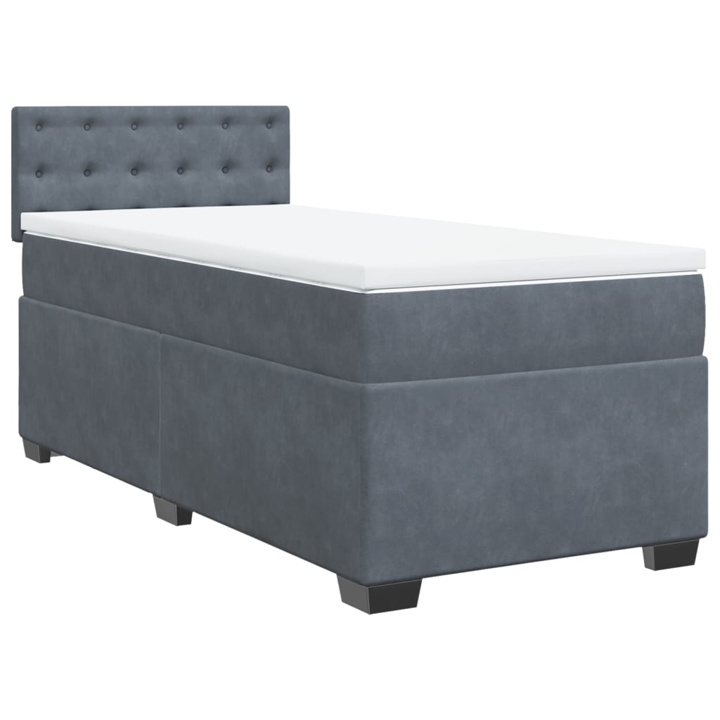 Boxspringbett Mit Matratze Samt Dunkelgrau