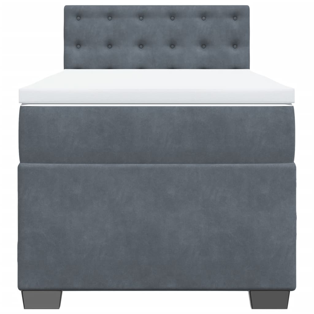 Boxspringbett Mit Matratze Samt Dunkelgrau