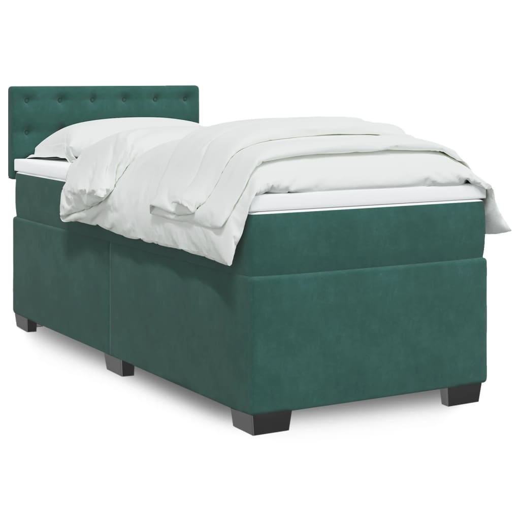 Boxspringbett Mit Matratze Samt Dunkelgrün