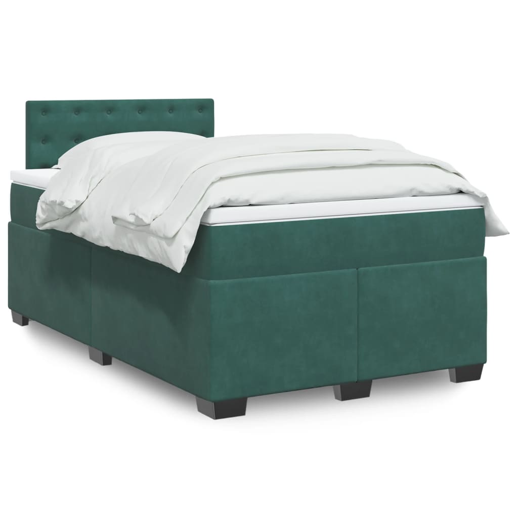 Boxspringbett Mit Matratze Samt Dunkelgrün