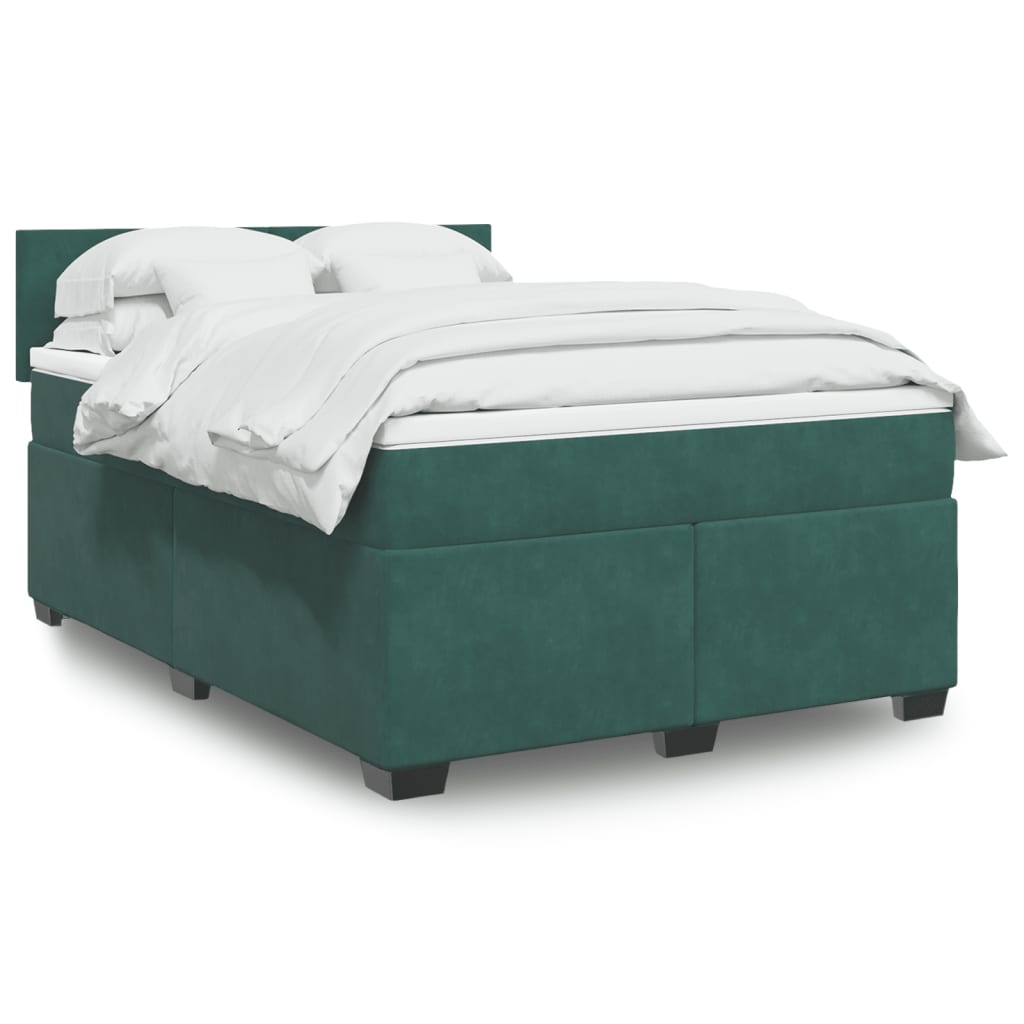 Boxspringbett Mit Matratze Samt Dunkelgrün