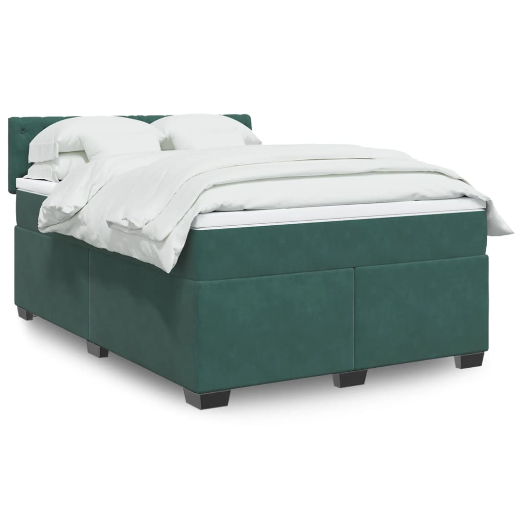 Boxspringbett Mit Matratze Samt Dunkelgrün