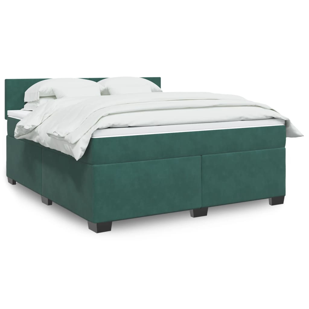 Boxspringbett Mit Matratze Samt Dunkelgrün