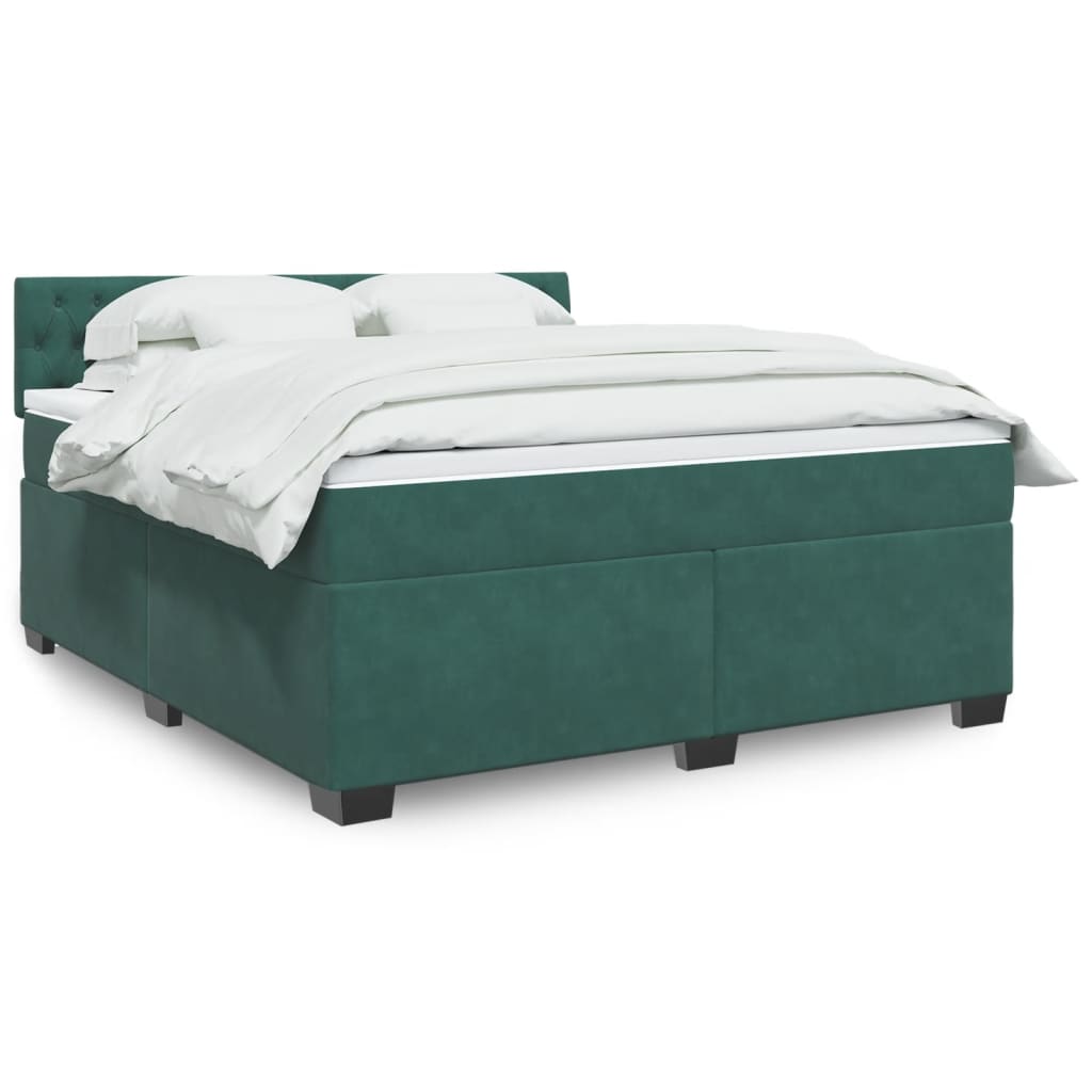 Boxspringbett Mit Matratze Samt Dunkelgrün