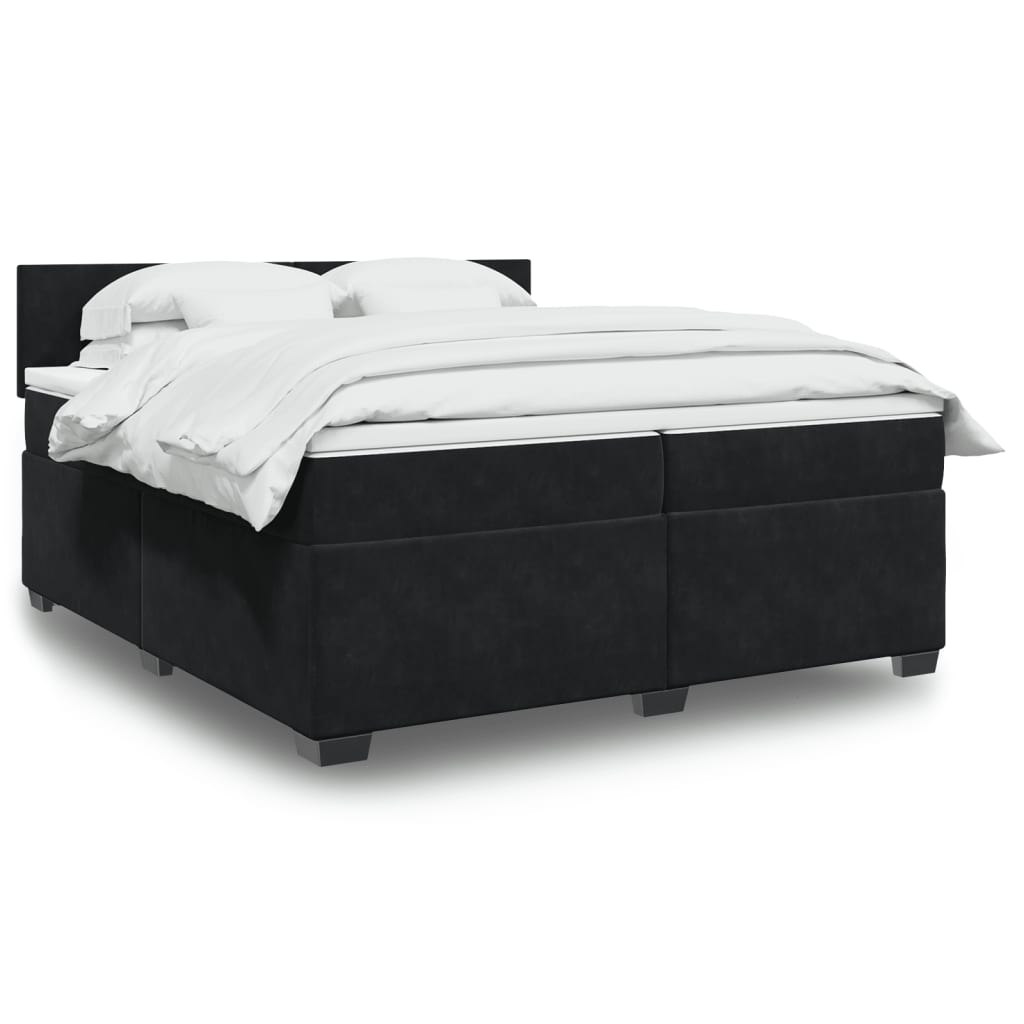 Boxspringbett Mit Matratze Samt Schwarz