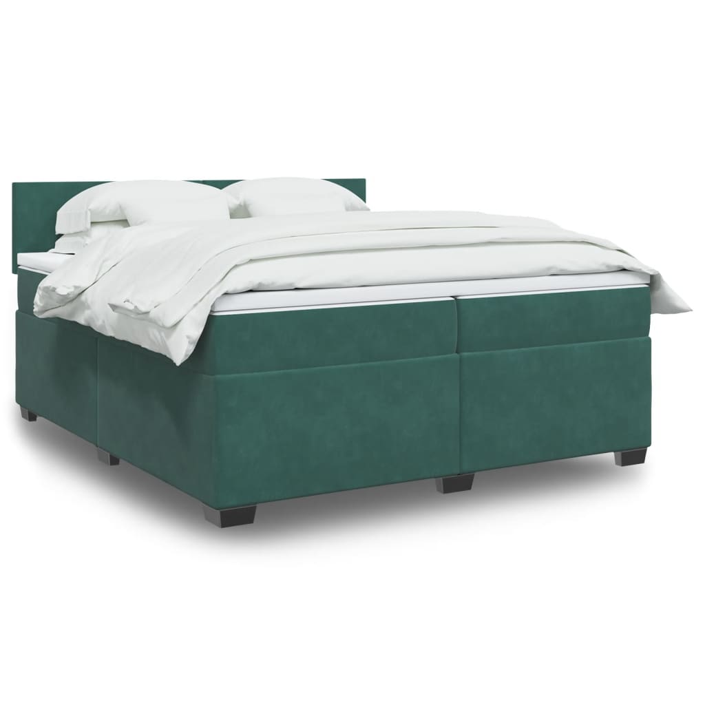 Boxspringbett Mit Matratze Samt Dunkelgrün