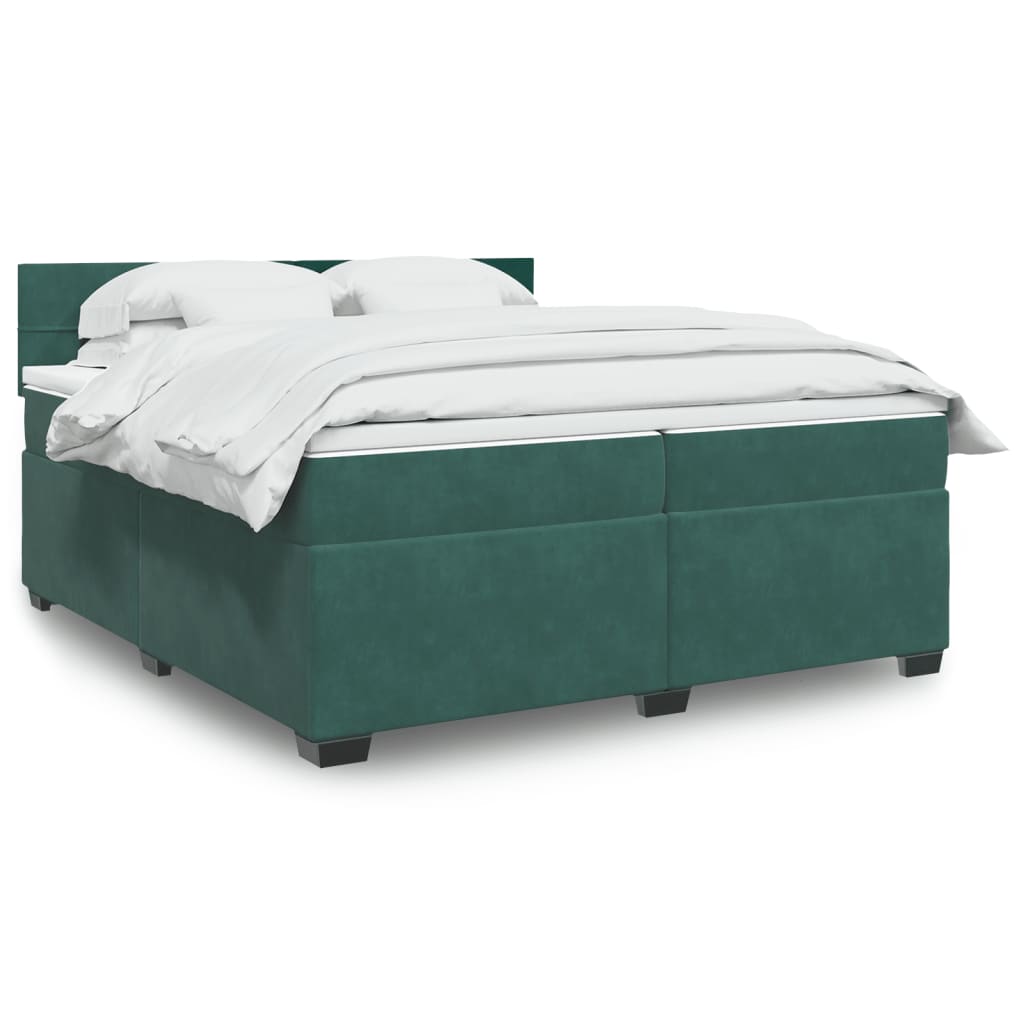 Boxspringbett Mit Matratze Samt Dunkelgrün