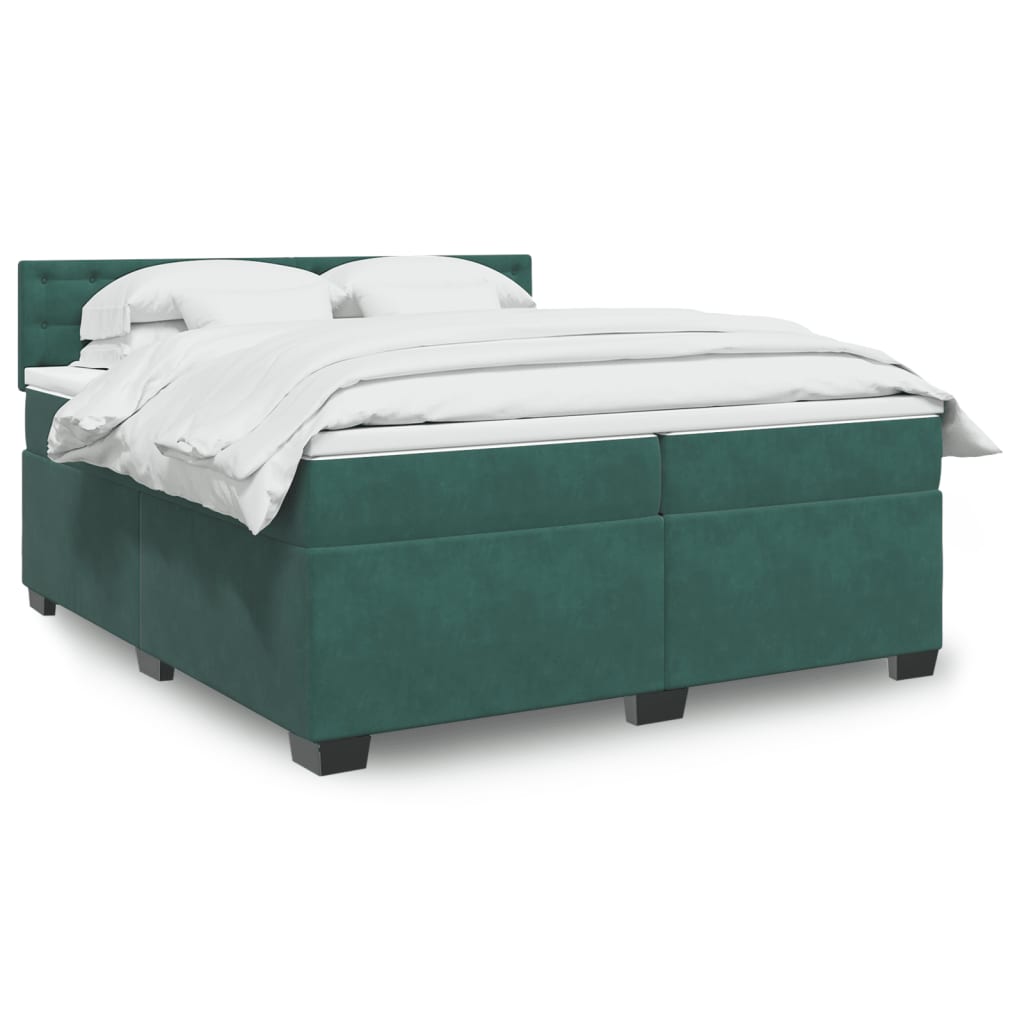 Boxspringbett Mit Matratze Samt Dunkelgrün