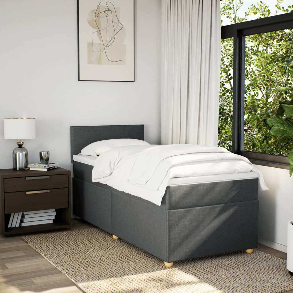 Boxspringbett Mit Matratze Stoff Dunkelgrau