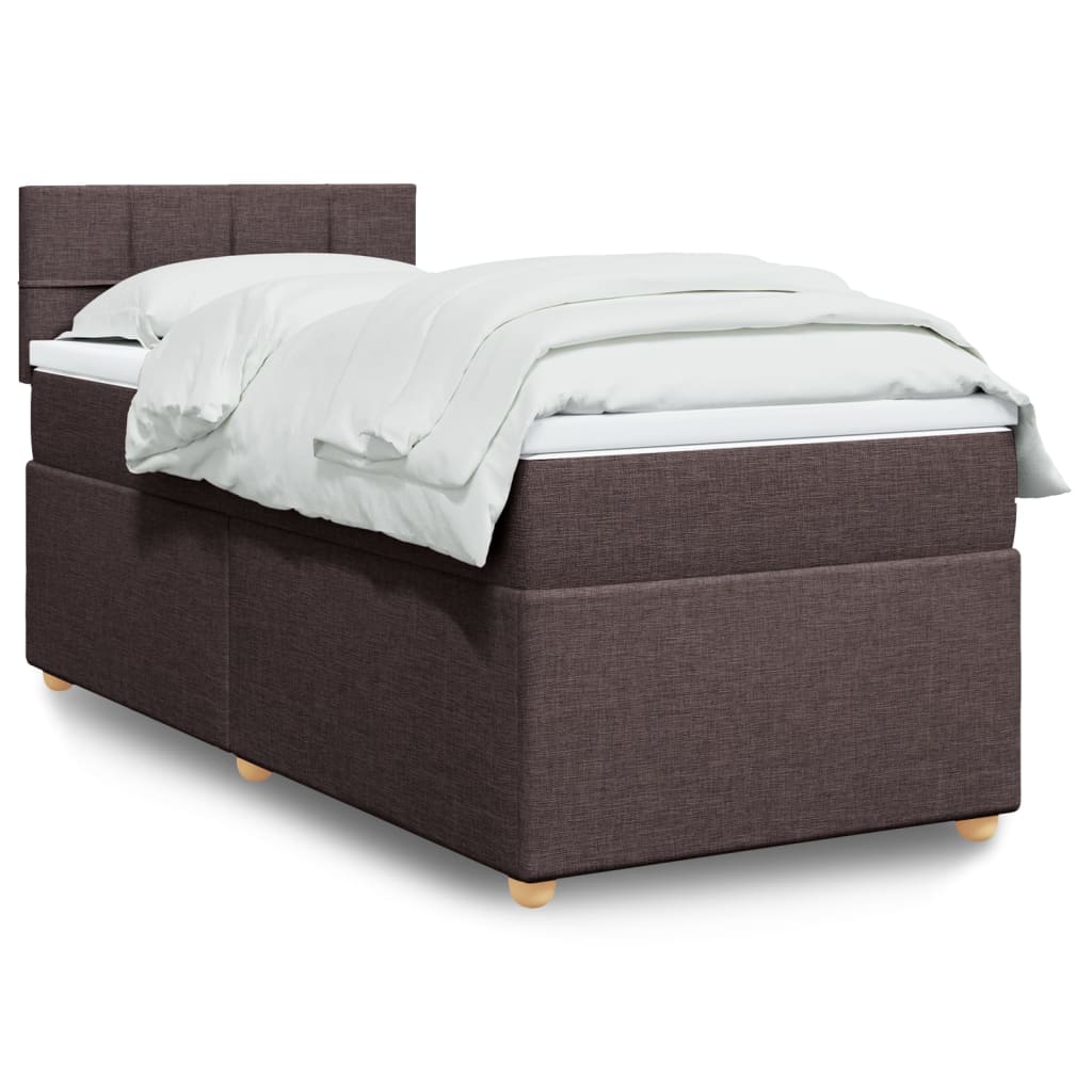Boxspringbett Mit Matratze Stoff Dunkelbraun