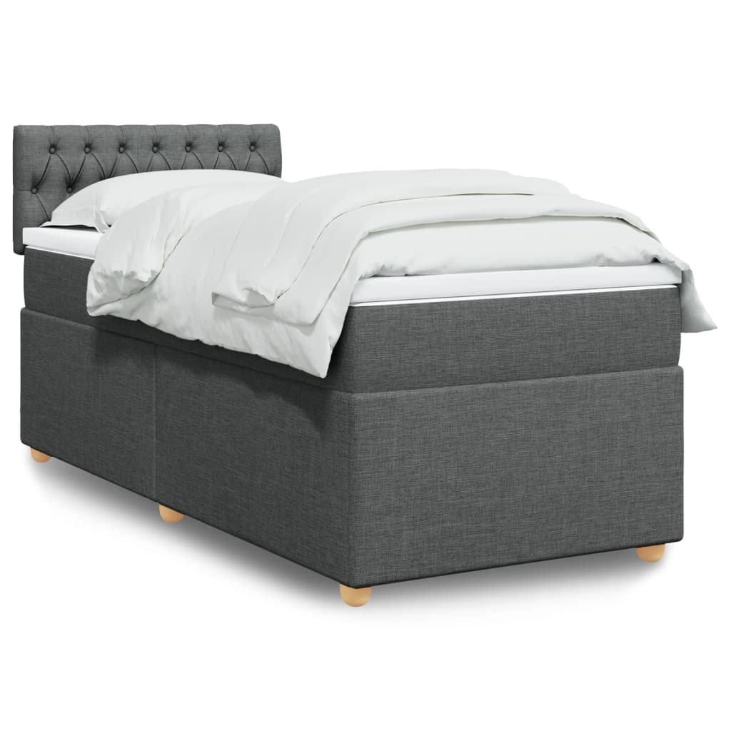 Boxspringbett Mit Matratze Stoff Dunkelgrau