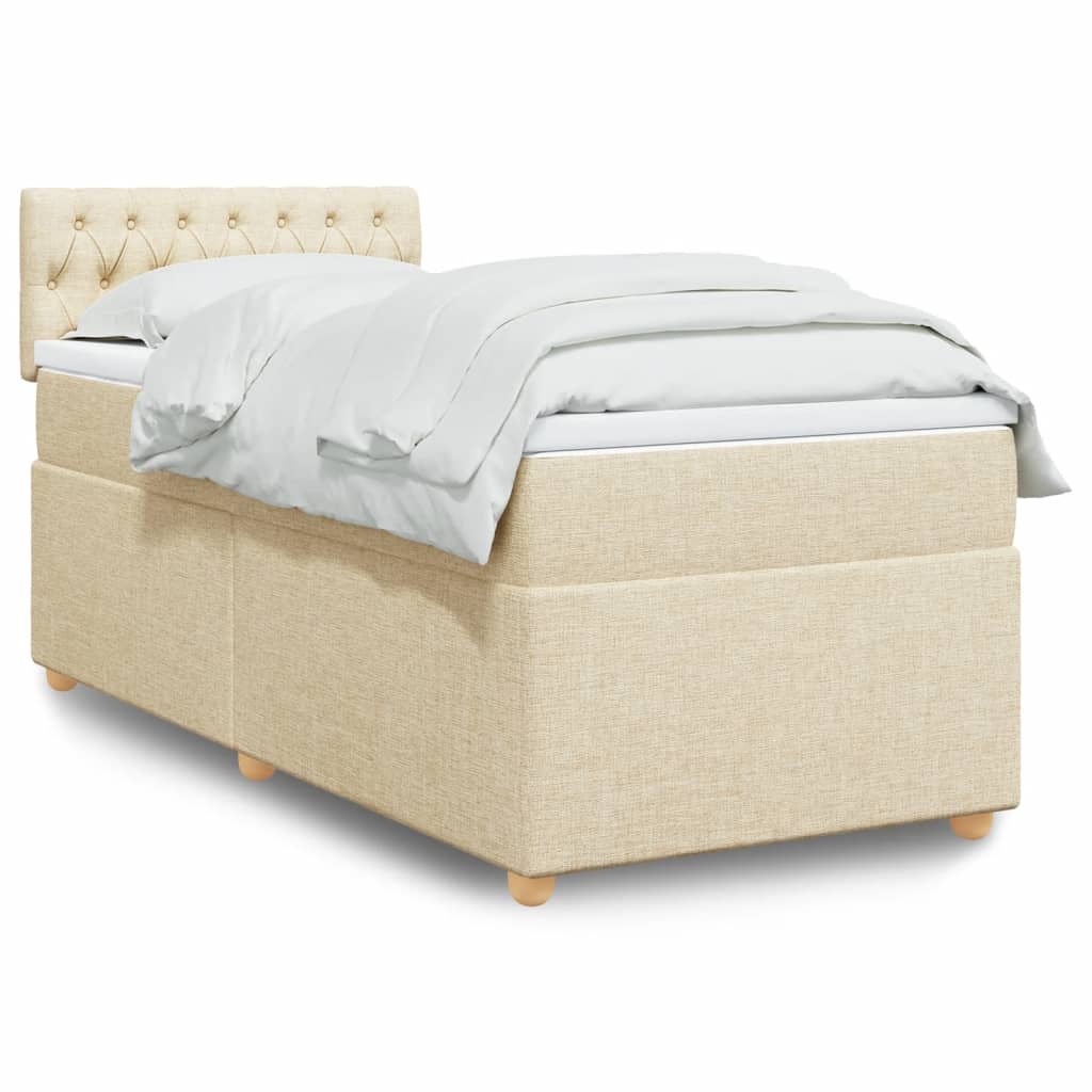 Boxspringbett Mit Matratze Stoff Creme