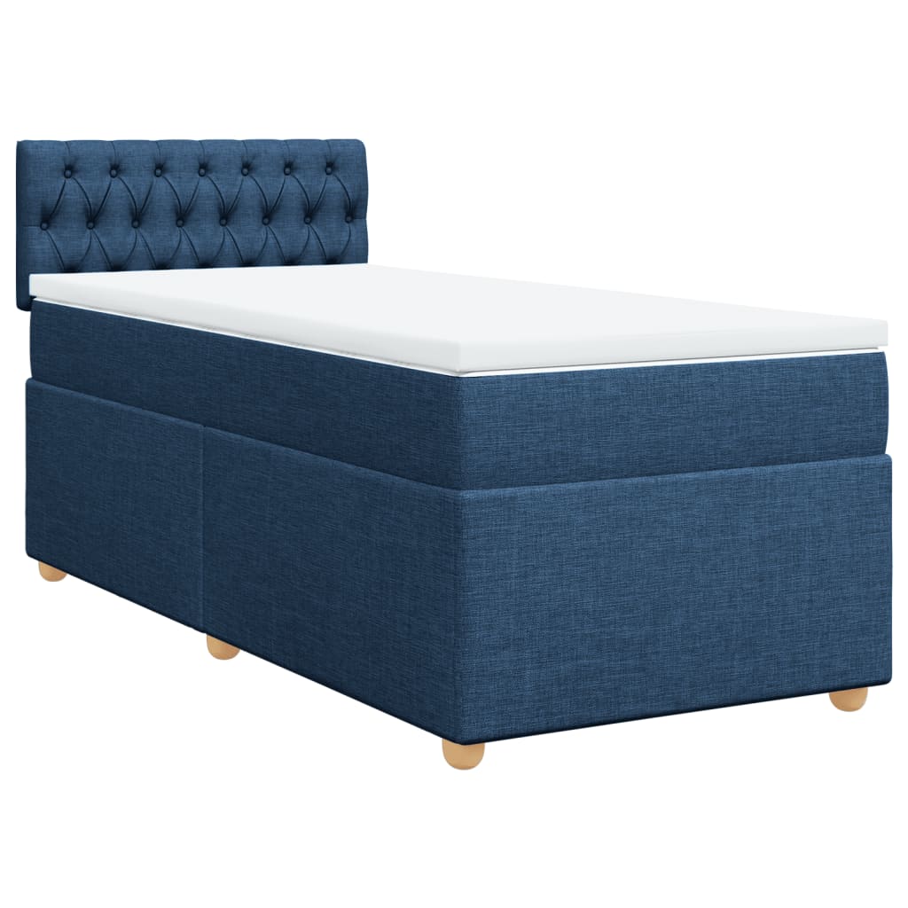 Boxspringbett Mit Matratze Stoff Blau