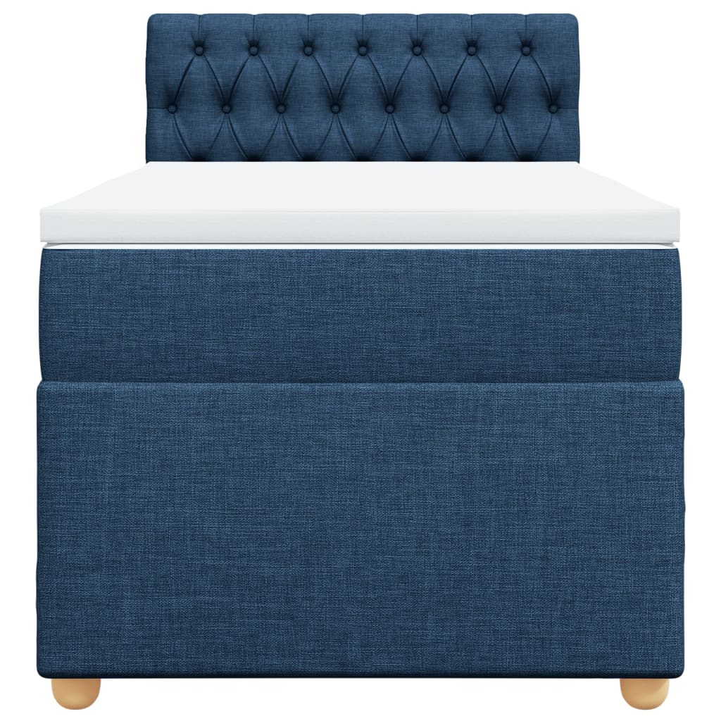 Boxspringbett Mit Matratze Stoff Blau