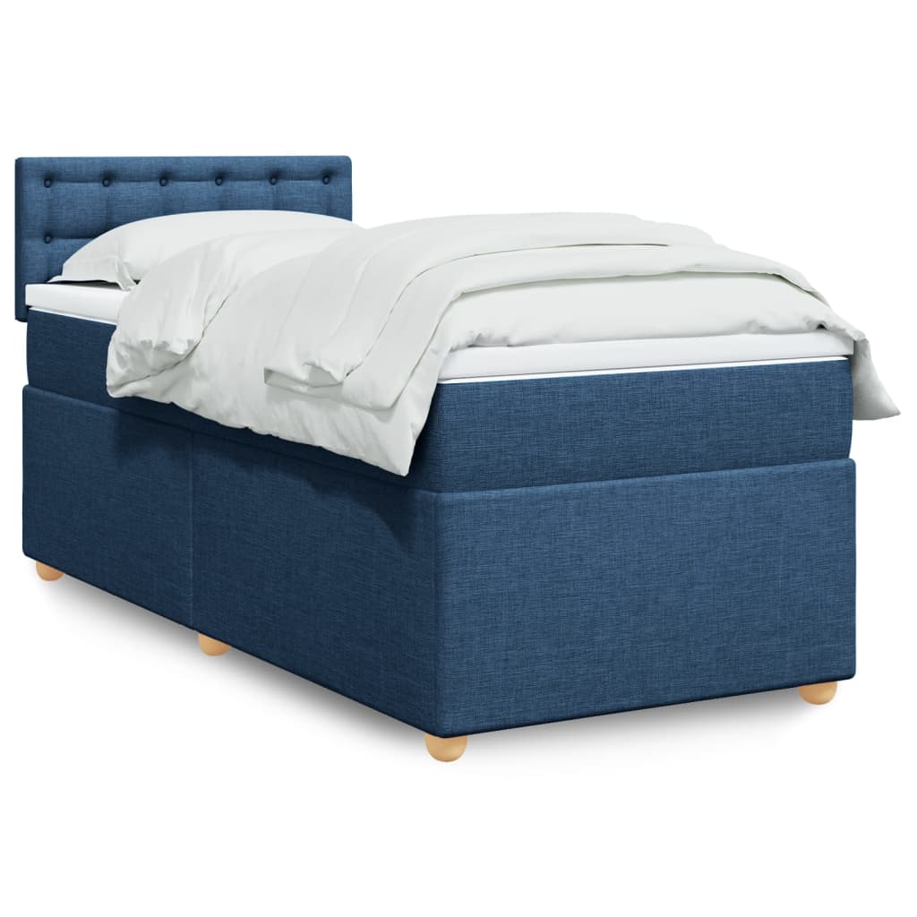 Boxspringbett Mit Matratze Stoff Blau