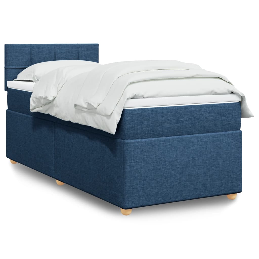 Boxspringbett Mit Matratze Stoff Blau