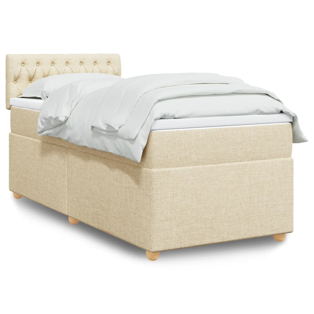 Boxspringbett Mit Matratze Stoff Creme