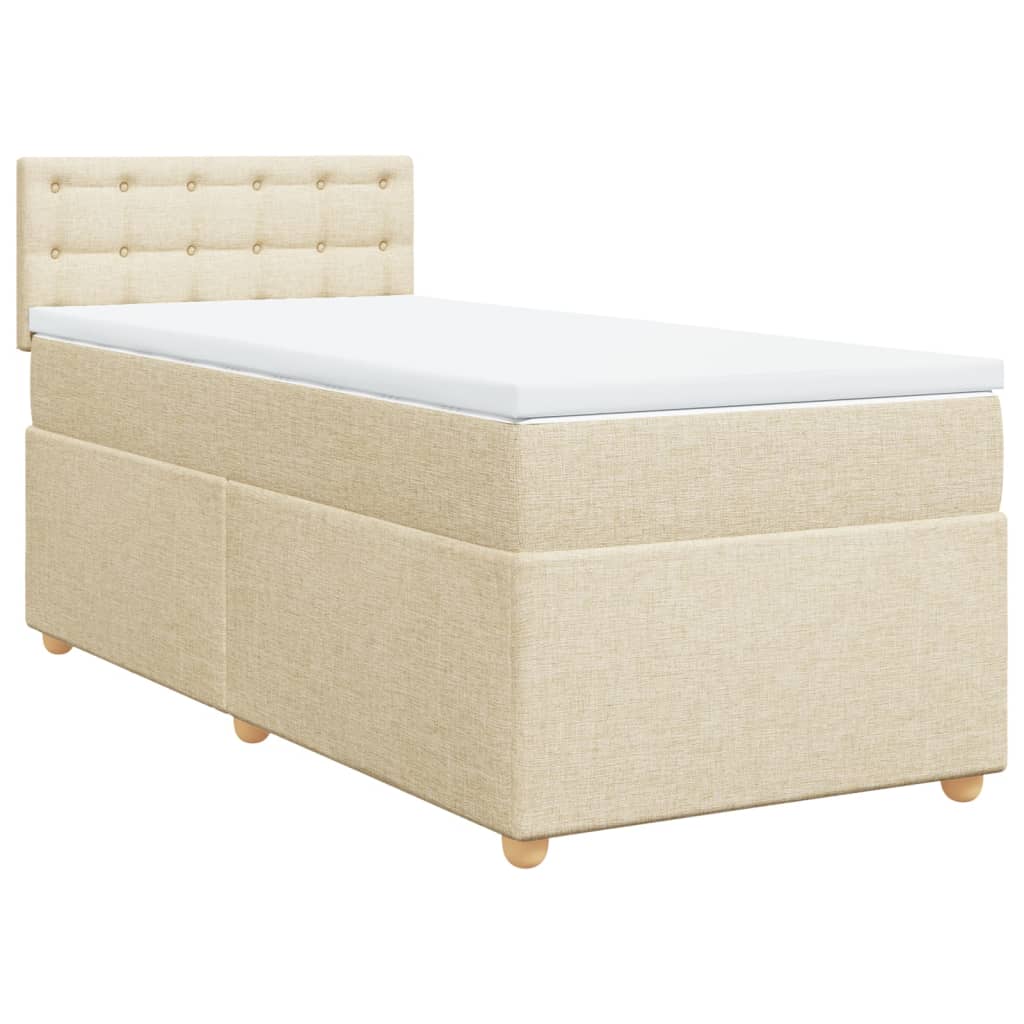 Boxspringbett Mit Matratze Stoff Creme