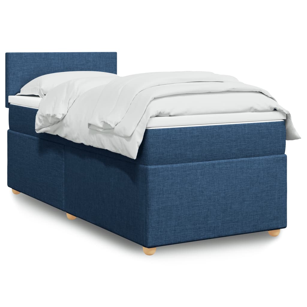 Boxspringbett Mit Matratze Stoff Blau