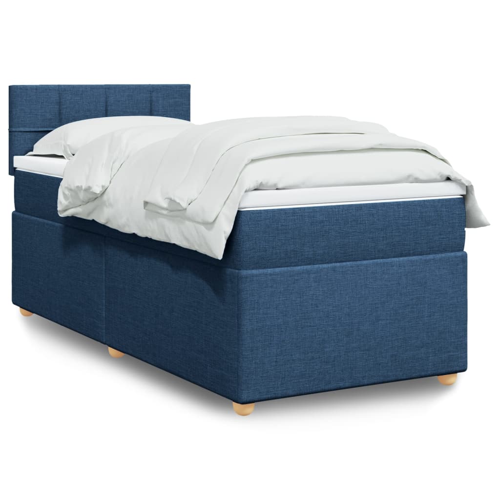 Boxspringbett Mit Matratze Stoff Blau