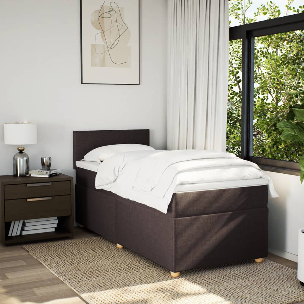 Boxspringbett Mit Matratze Stoff Dunkelbraun
