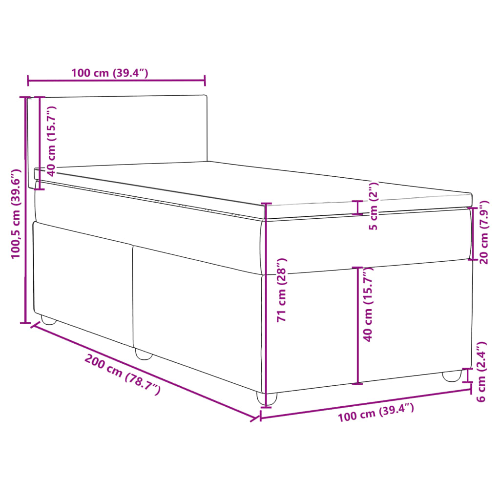 Boxspringbett Mit Matratze Stoff Dunkelbraun