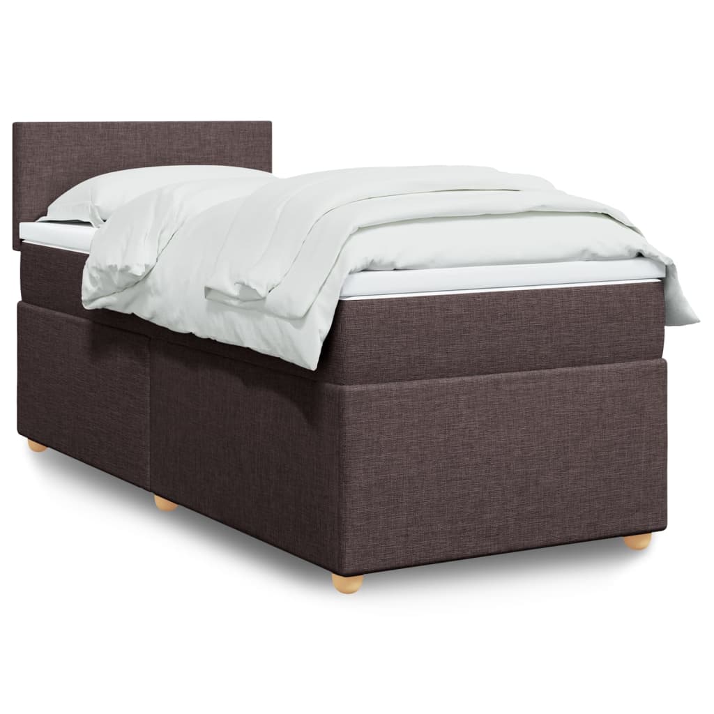 Boxspringbett Mit Matratze Stoff Dunkelbraun
