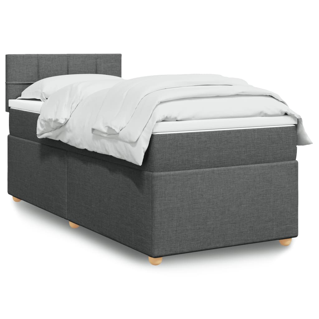 Boxspringbett Mit Matratze Stoff Dunkelgrau