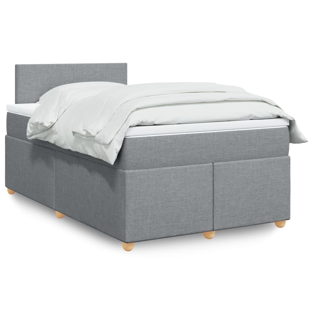 Boxspringbett Mit Matratze Stoff Hellgrau
