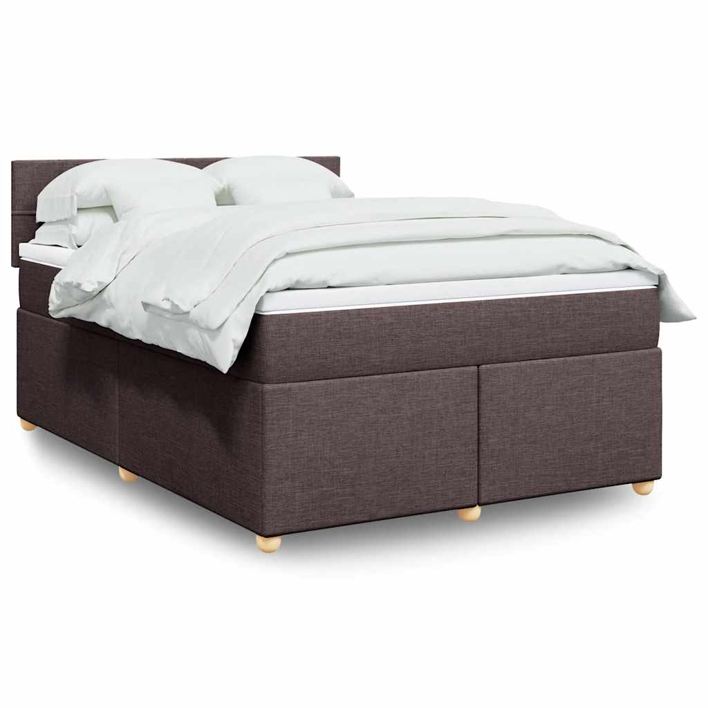 Boxspringbett Mit Matratze Stoff Dunkelbraun