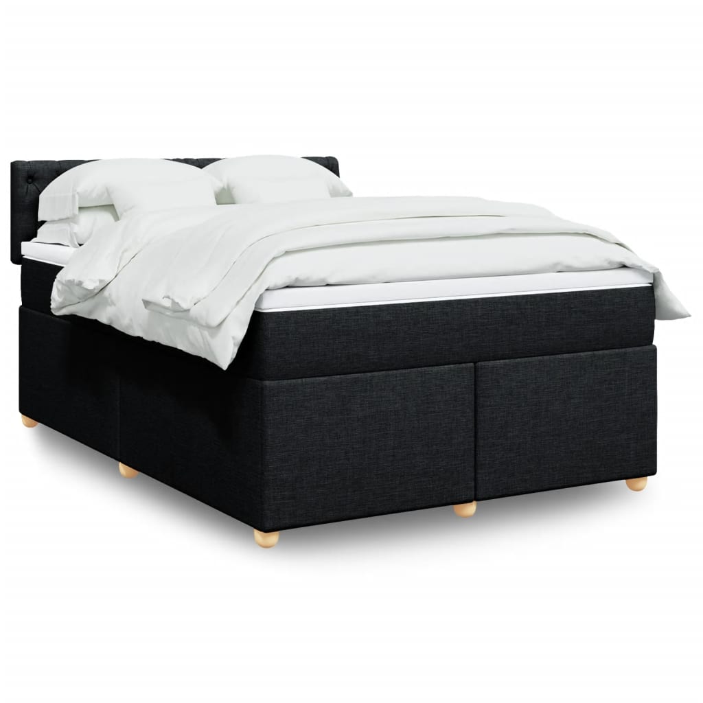 Boxspringbett Mit Matratze Stoff Schwarz