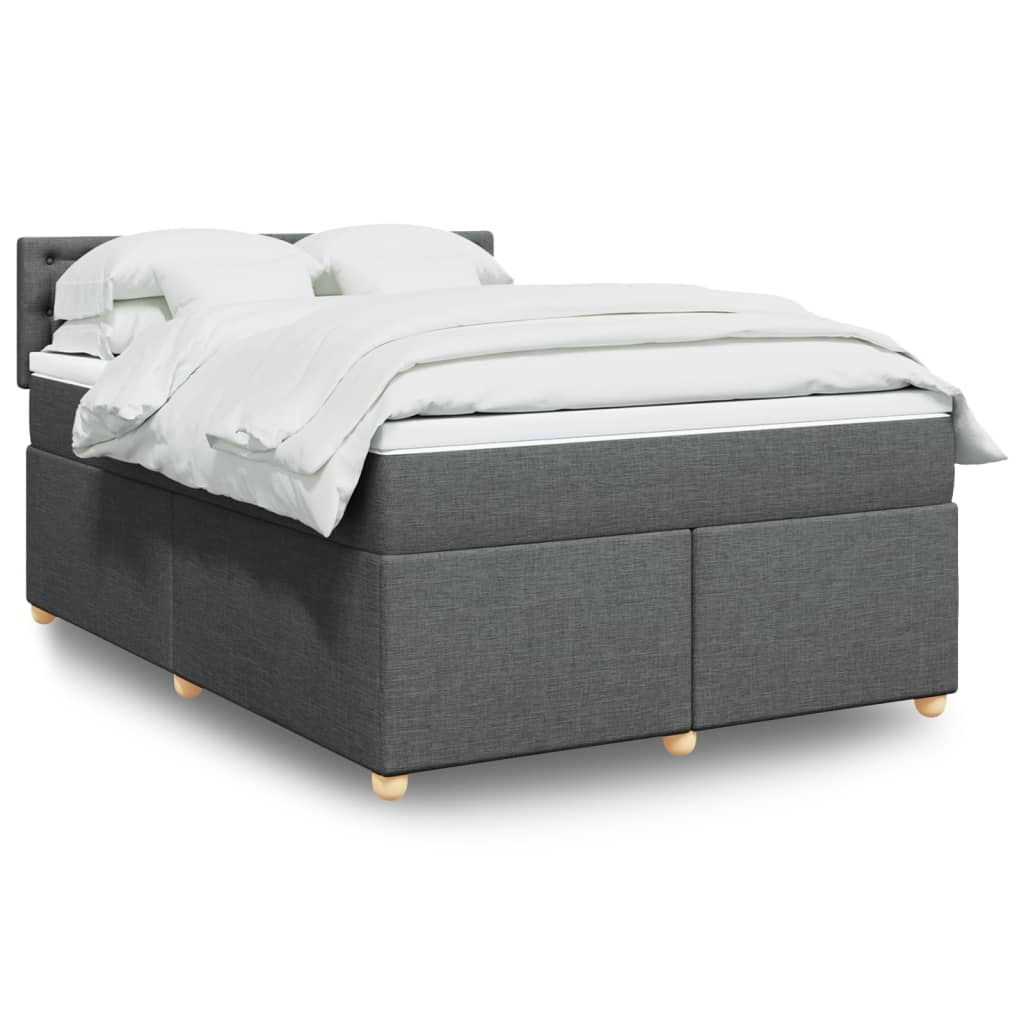 Boxspringbett Mit Matratze Stoff Dunkelgrau