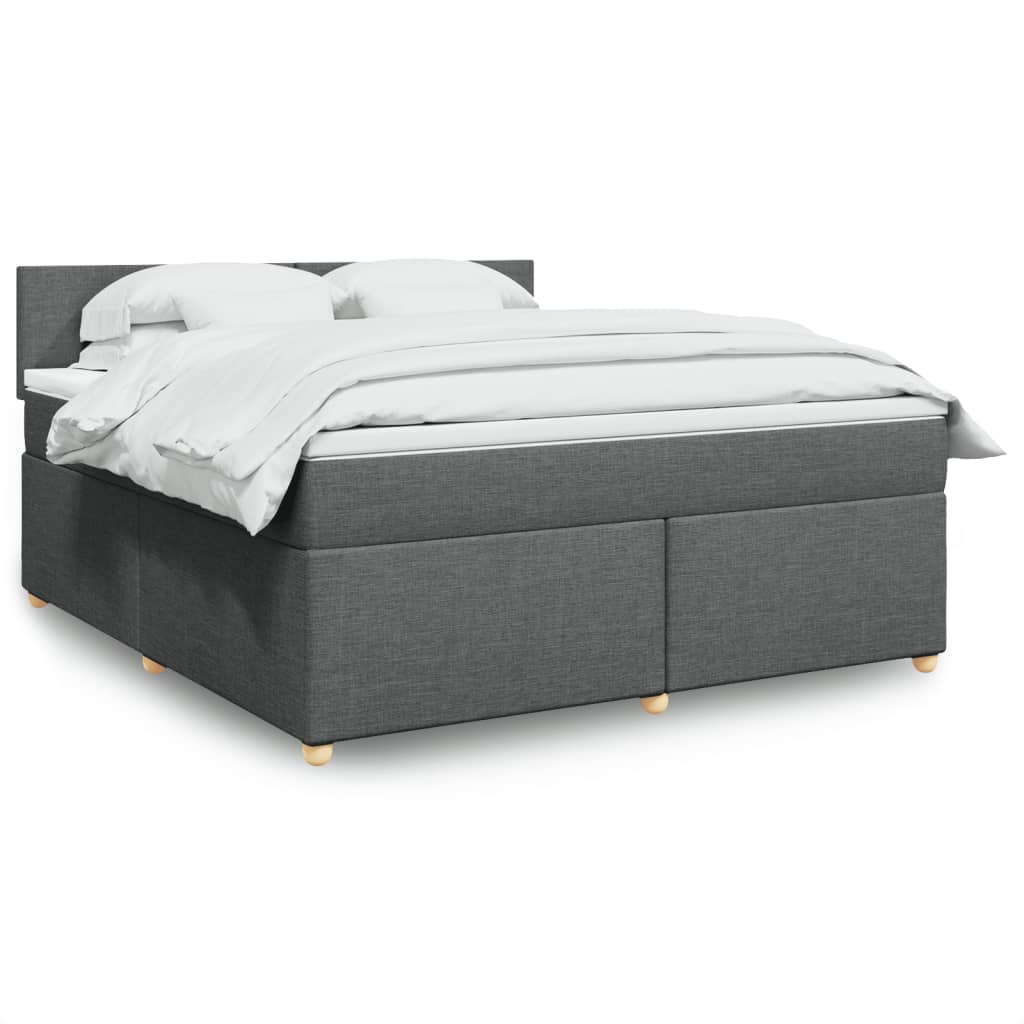 Boxspringbett Mit Matratze Stoff Dunkelgrau
