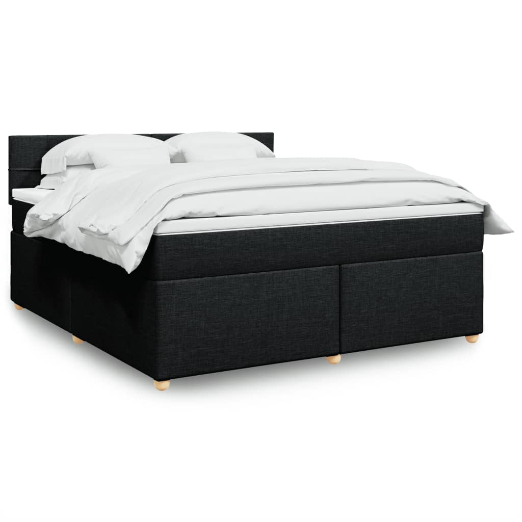 Boxspringbett Mit Matratze Stoff Schwarz