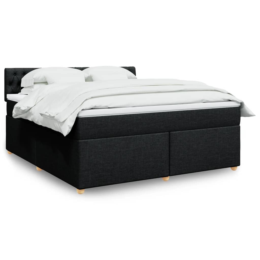 Boxspringbett Mit Matratze Stoff Schwarz