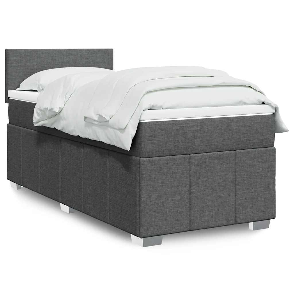 Boxspringbett Mit Matratze Stoff Dunkelgrau