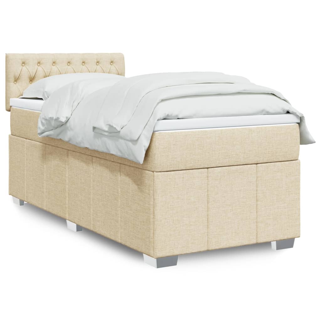 Boxspringbett Mit Matratze Stoff Creme