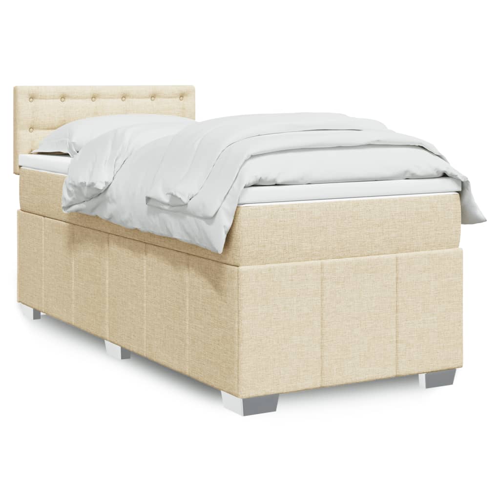 Boxspringbett Mit Matratze Stoff Creme