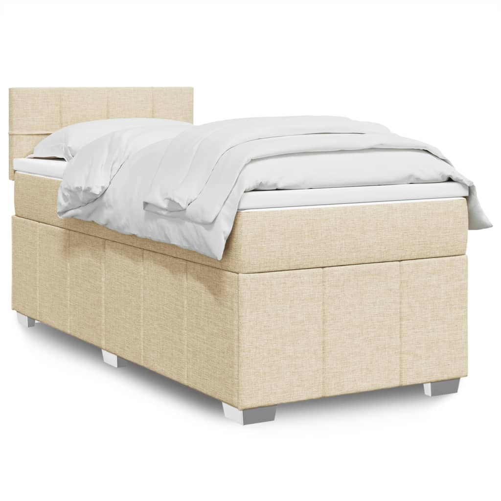 Boxspringbett Mit Matratze Stoff Creme