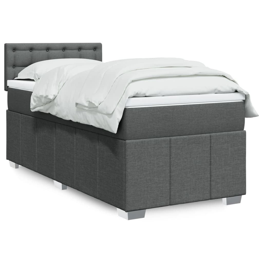 Boxspringbett Mit Matratze Stoff Dunkelgrau