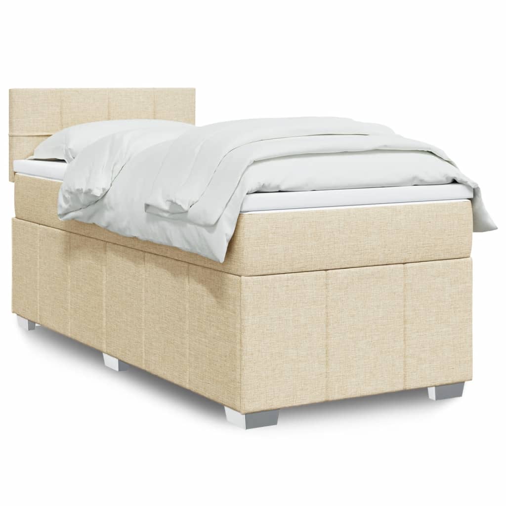 Boxspringbett Mit Matratze Stoff Creme