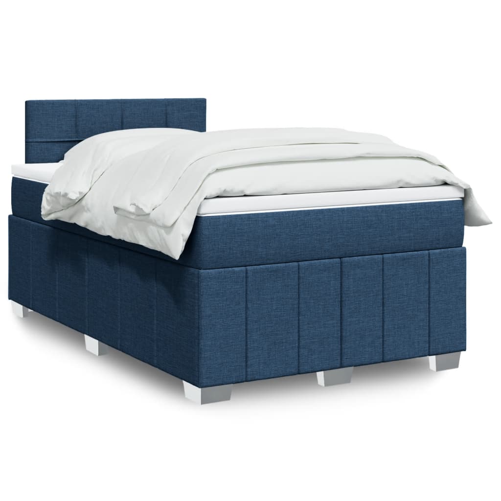 Boxspringbett Mit Matratze Stoff Blau