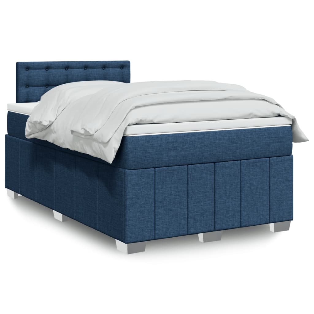 Boxspringbett Mit Matratze Stoff Blau