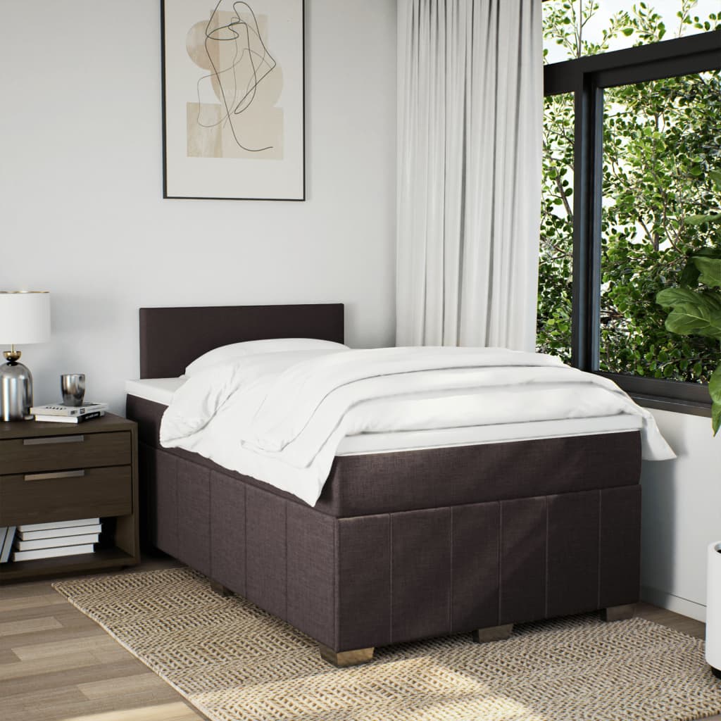 Boxspringbett Mit Matratze Stoff Dunkelbraun